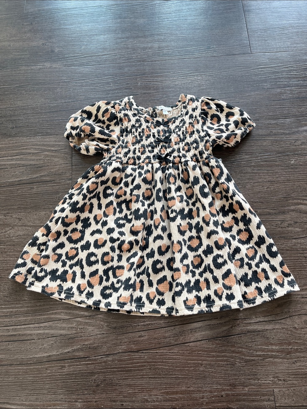 Rachel Zoe Toddler GirLeopard Print Smocked Puff Sleeve Dress